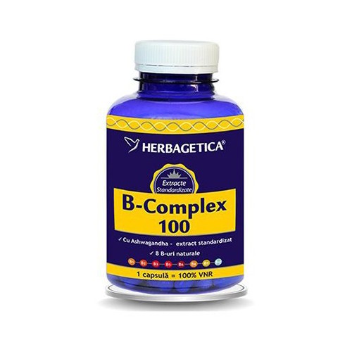 B-complex 100 120cps Herbagetica imagine produs la reducere