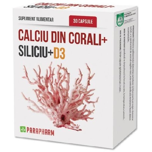 Calciu Coral + Siliciu + D3 30cps Parapharm vitamix poza
