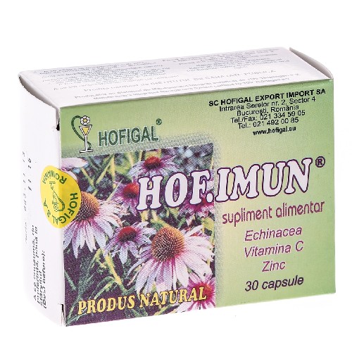 HOF.IMUN Echinacea+Vit C+Zinc 40cps Hofigal vitamix.ro