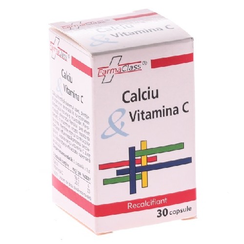 Calciu & Vitamina C 30cps Farma Class imagine produs la reducere