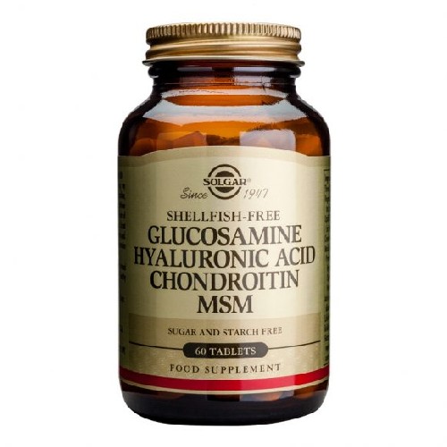 Glucozamina, Acid Hialuronic, MSM 60tablete Solgar vitamix poza