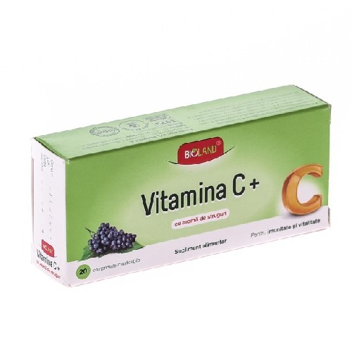 Vitamina C cu Aroma de Struguri 20cpr Bioland imagine produs la reducere