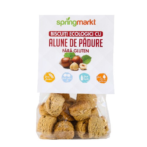 Biscuiti Bio cu Alune de padure, fara gluten, 100gr, springmarkt vitamix.ro