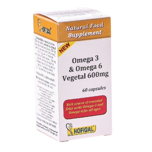 Omega 3, Omega 6 600mg 60cps Hofigal vitamix poza
