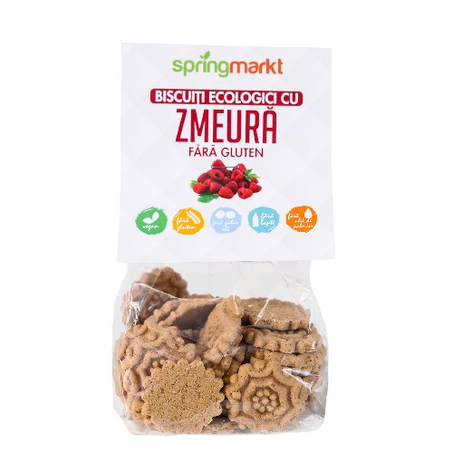 Biscuiti Ecologici cu Zmeura, fara gluten, 100gr, springmarkt vitamix.ro