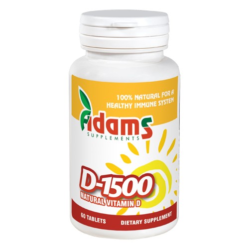 Vitamina D-1500 60 tablete Adams Supplements imagine produs la reducere