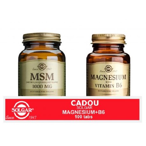 Pachet MSM 1000mg 60cps+Magnesium & B6 100cps Solgar imagine produs la reducere