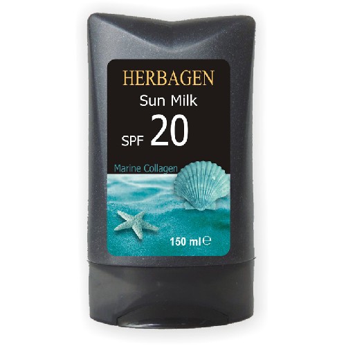 Lapte de Plaja cu Colagen Marin Spf20 150ml Herbagen imagine produs la reducere