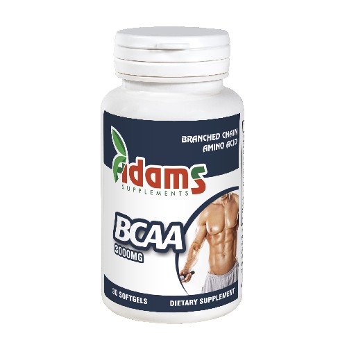 BCAA 3000mg, 30tab, Adams Supplements imagine produs la reducere