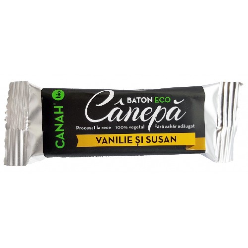 Baton din Seminte de Canepa cu Vanilie & Susan ECO 48gr Canah imagine produs la reducere