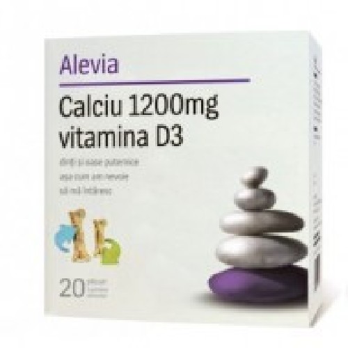Calciu 1200mg+Vitamina D3 20dz Alevia vitamix.ro