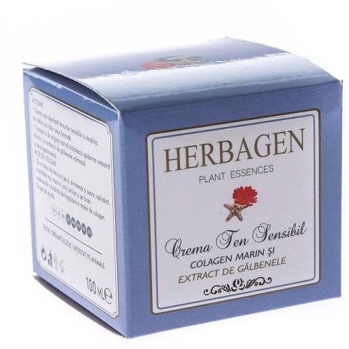 Crema pentru Ten Sensibil cu Colagen+galbenele 100ml Herbagen vitamix.ro imagine noua reduceri 2022
