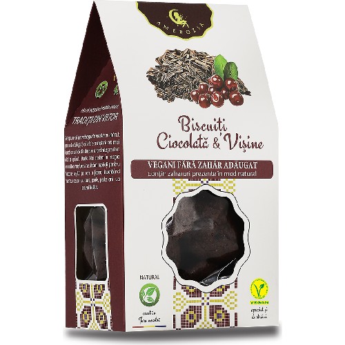 Biscuiti Ciocolata si Visine 150gr Hiper Ambrozia vitamix.ro