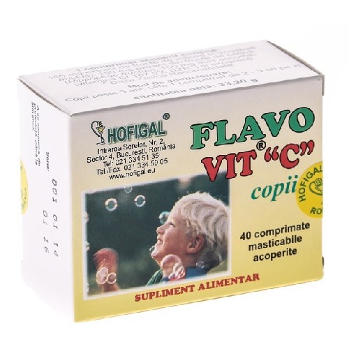 Flavo Vit C Copii 200mg 40cpr Hofigal vitamix.ro