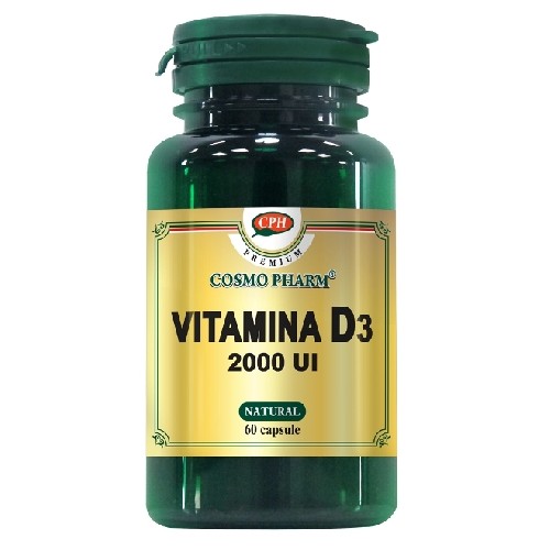 Vitamina D3 2000UI 60cps Cosmopharm imagine produs la reducere
