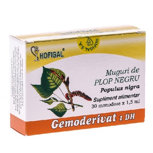 Gemoderivat Muguri de Plop Negru 30monodoze Hofigal vitamix.ro