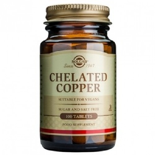 Chelated Copper (Cupru Chelat) 100tablete Solgar vitamix.ro