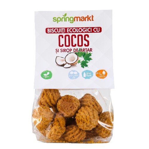 Biscuiti Eco cu Cocos si Sirop de Artar, 100gr, springmarkt vitamix.ro imagine noua reduceri 2022