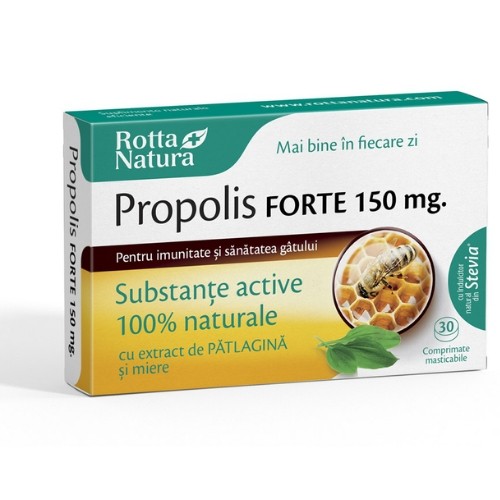 Propolis Forte cu Patlagina 150mg 30cps Rotta Natura vitamix poza
