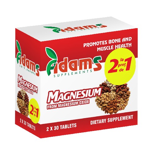 Pachet Magneziu 375mg 30 tab. Adams 1+1 GRATUIT vitamix.ro imagine noua reduceri 2022
