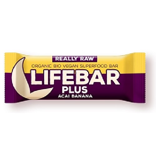 Lifebar Plus Baton cu Acai si Banane Raw Bio 47gr