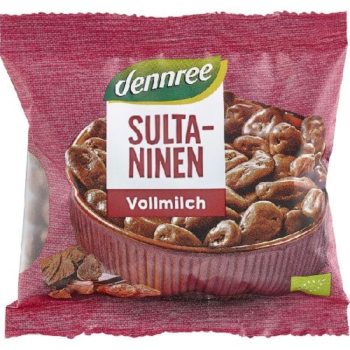 Stafide In ciocolata cu lapte, eco, 100g, Dennree