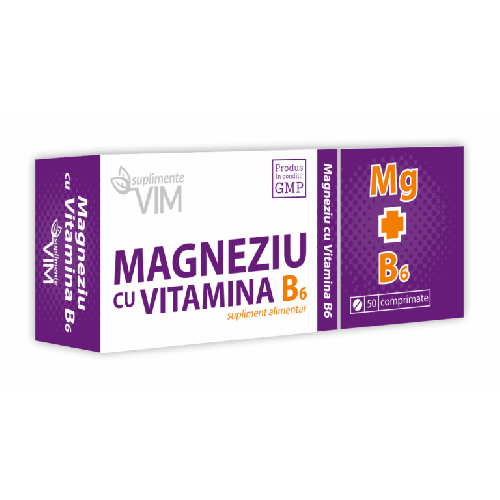 Magneziu cu vitamina B6 50 cpr. Suplimente VIM imagine produs la reducere