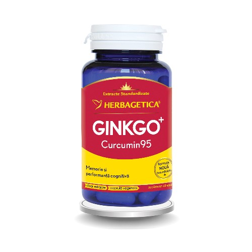 Ginkgo Curcumin 95 60cps Herbagetica vitamix.ro