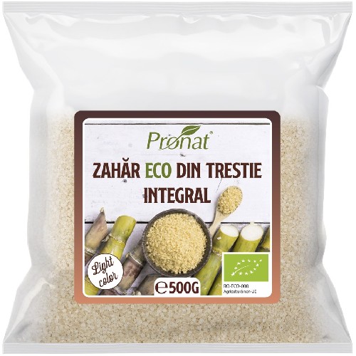 Zahar Eco Din Trestie Integral, 500gr, Pronat vitamix.ro