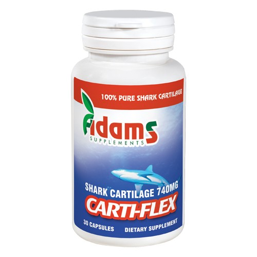 Carti-Flex : Cartilaj de rechin 740mg 30 capsule Adams imgine
