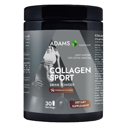 Collagen Sport cu MSM, aroma ciocolata, 600gr, Adams