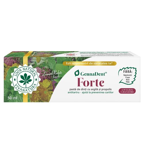 Pasta de dinti GennaDent Forte, 50ml, Vivanatura