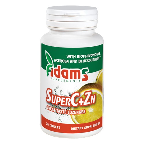 Super C+Zn 30tablete masticabile Adams Supplements imagine produs la reducere
