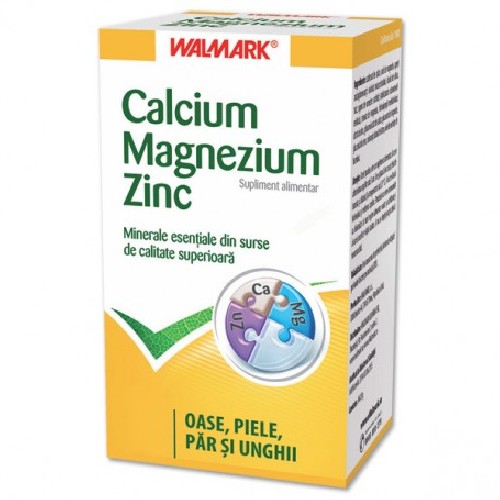 Calciu-Magneziu-Zinc - Oase, Piele, Par si Unghii 30tab Walmark vitamix poza