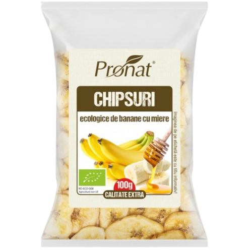 Chipsuri Banane cu Miere Eco 100gr Pronat