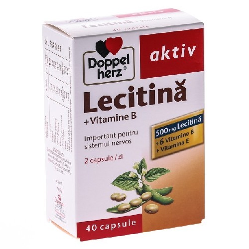 Lecitina + Vitamina B + Vitamina E 40cps Doppel Herz