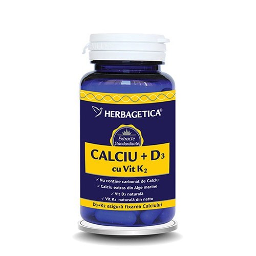Calciu+d3 Cu Vit K2  30cps  Herbagetica