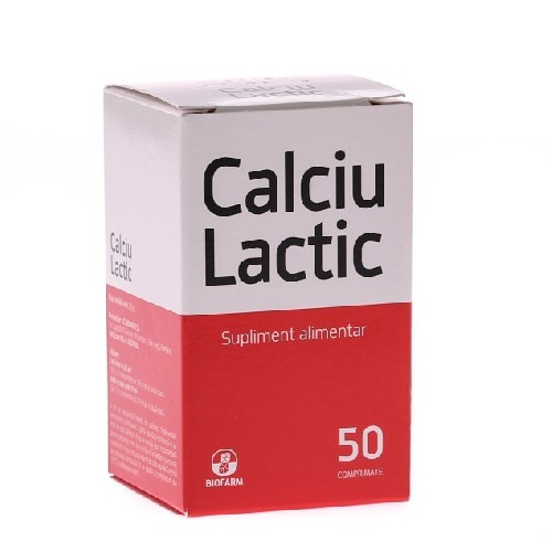 Calciu Lactic 500mg 50cpr Biofarm imagine produs la reducere