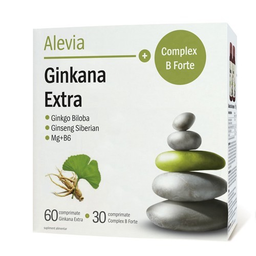 Ginkana Extra 60cpr + Complex B Forte 30cpr Alevia vitamix poza