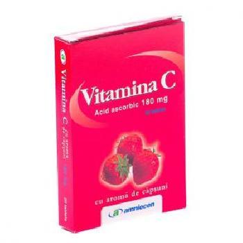 Vitamina C Capsuni 20 cpr Amniocen imagine produs la reducere