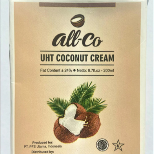 UHT Coconut Cream 24% 200ml All-Co