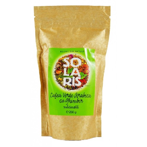 Cafea Verde Arabica cu Ghimbir Macinata 260gr Solaris vitamix poza