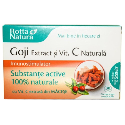 Goji Extract+Vitamina C Naturala 30cps Rotta Natura imagine produs la reducere