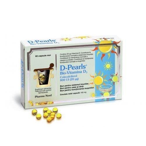 D-Pearls Bio-Vitamina D3, 80cps, Pharma Nord imagine produs la reducere