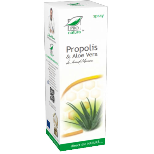 Spray cu Propolis si Aloe Nazomer 50ml Pro Natura