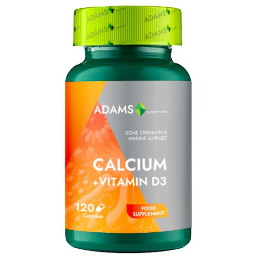 Calciu + Vitamina D3, 120cps, Adams Supplements