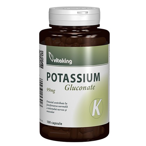 Potasiu (gluconate) 99mg 100cps Vitaking vitamix.ro