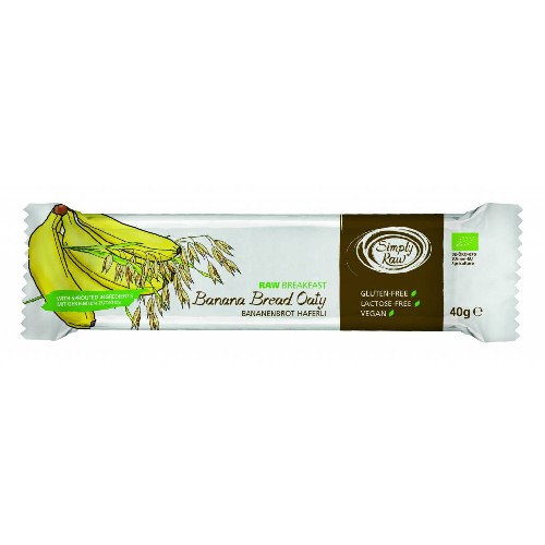 Baton Raw Breakfast cu Banane si Ovaz Bio 40gr Simply Raw imagine produs la reducere