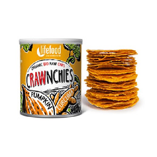 Chips Crawnchies cu Dovleac si Turmeric Raw Bio 30gr Lifefood vitamix poza