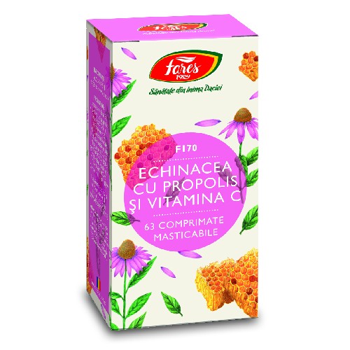 Echinacea cu Propolis si Vitamina C 63cps Fares vitamix.ro